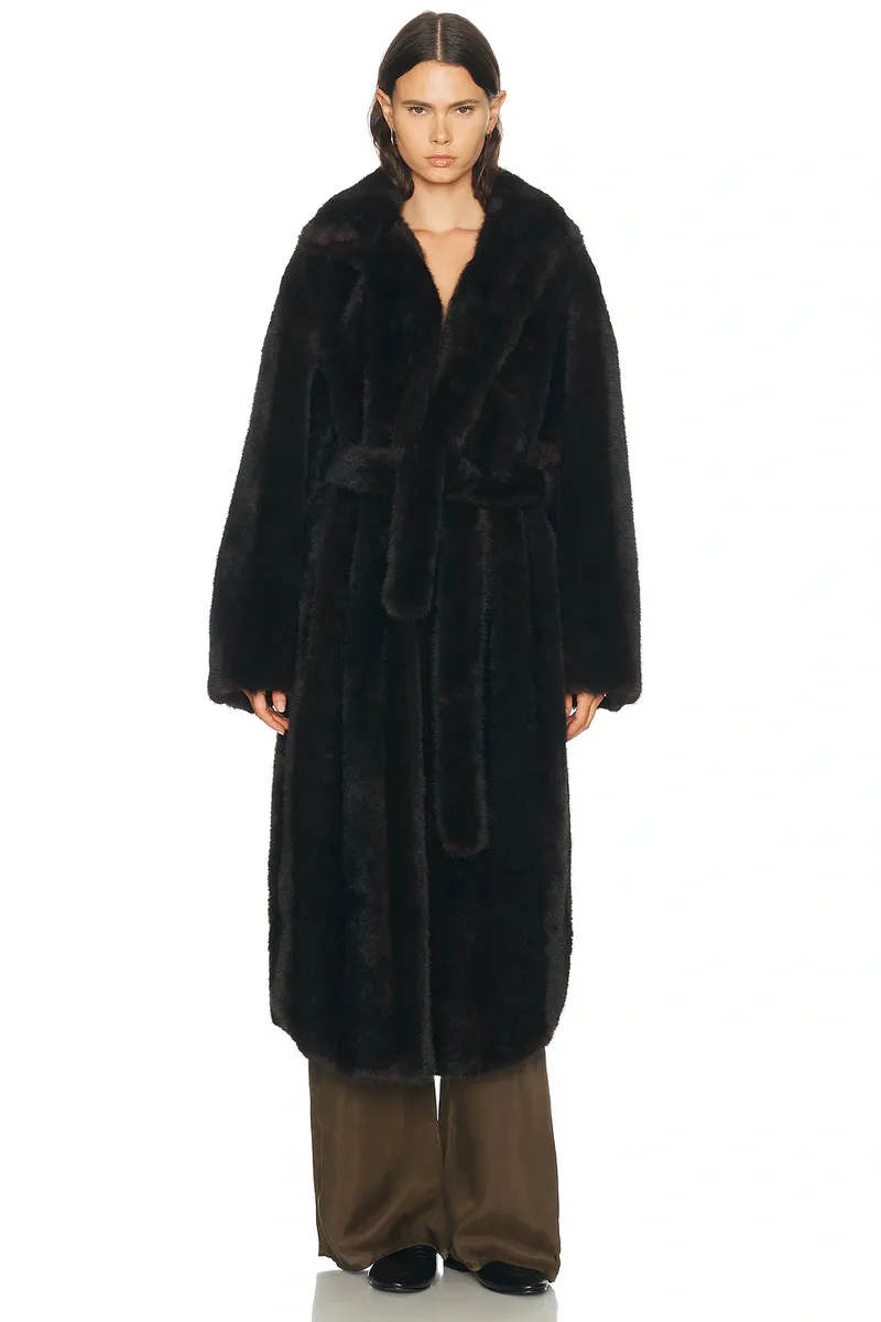 The Frankie Shop Ravello Faux Fur Robe Coat | Thumbnail 2 The Frankie Shop Ravello Faux Fur Robe Coat | Thumbnail 2