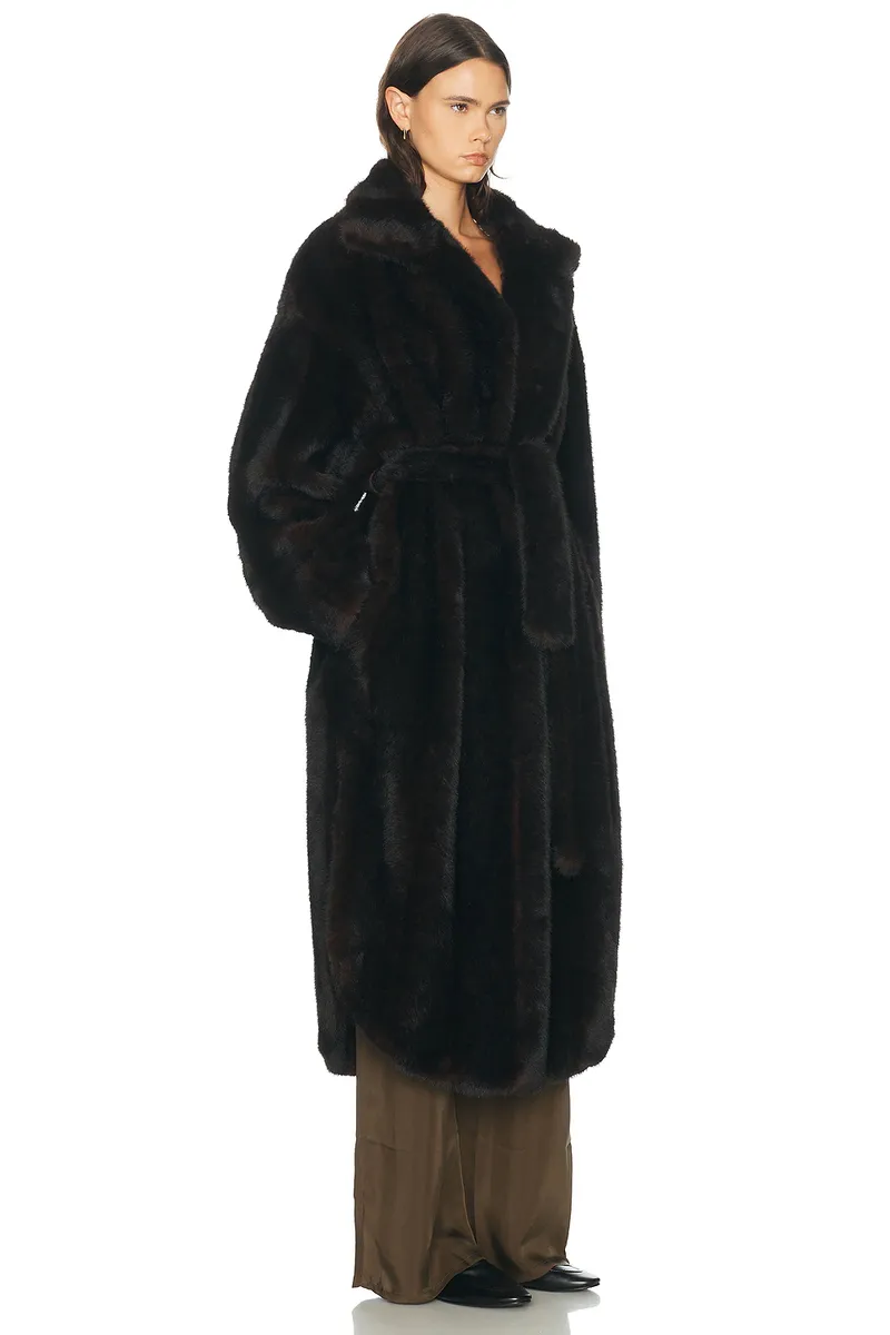 The Frankie Shop Ravello Faux Fur Robe Coat | Thumbnail 3 The Frankie Shop Ravello Faux Fur Robe Coat | Thumbnail 3