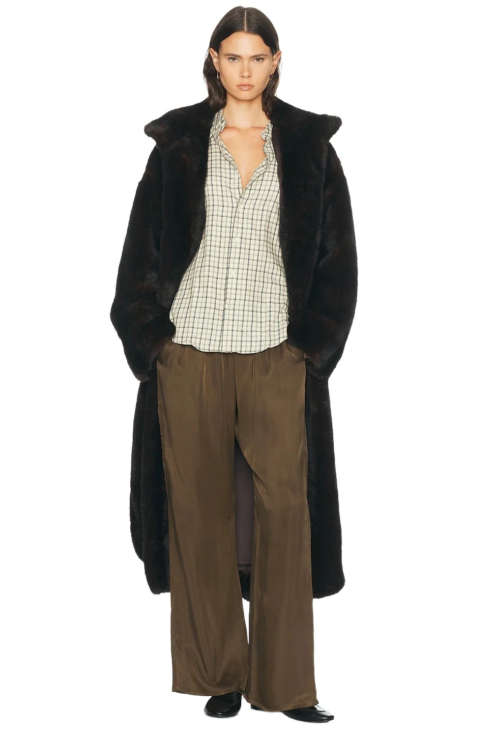 The Frankie Shop Ravello Faux Fur Robe Coat
