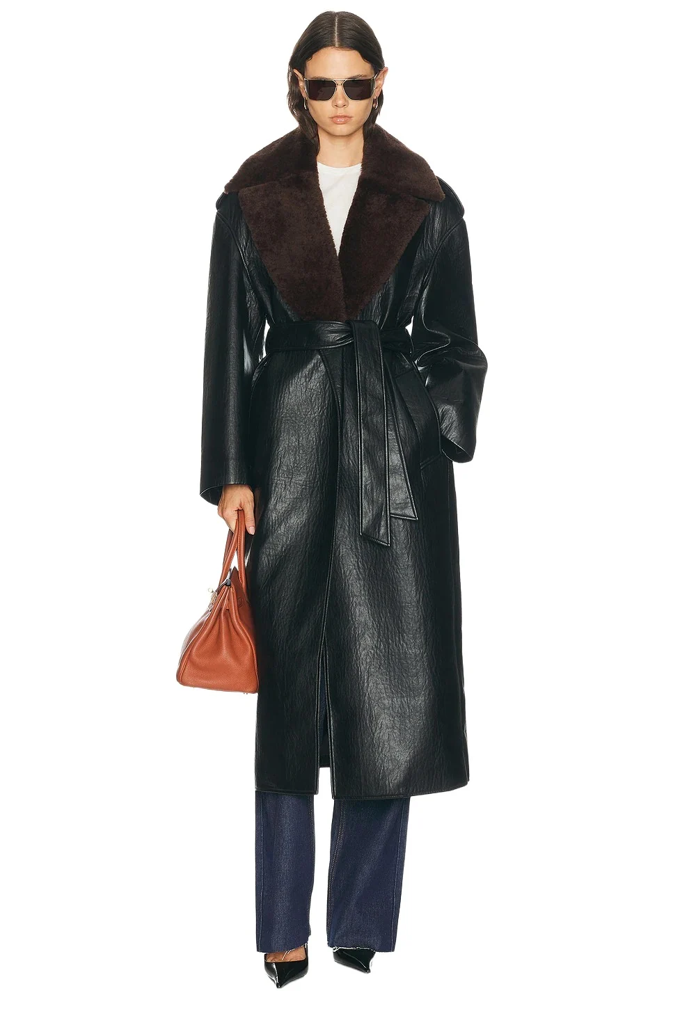 The Frankie Shop Edra Removable Collar Trench Coat