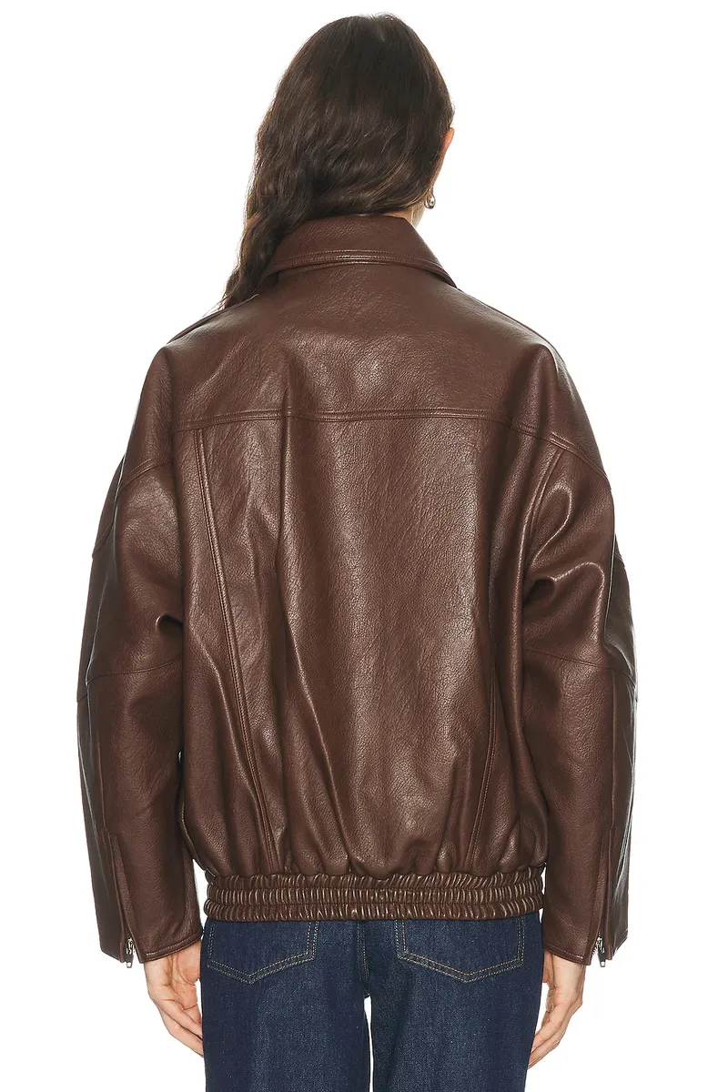 The Frankie Shop Hudson Faux Leather Bomber Jacket | Thumbnail 4 The Frankie Shop Hudson Faux Leather Bomber Jacket | Thumbnail 4