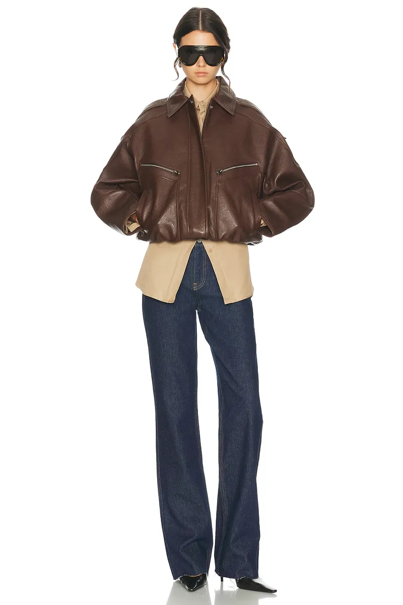 The Frankie Shop Hudson Faux Leather Bomber Jacket | Thumbnail 5 The Frankie Shop Hudson Faux Leather Bomber Jacket | Thumbnail 5