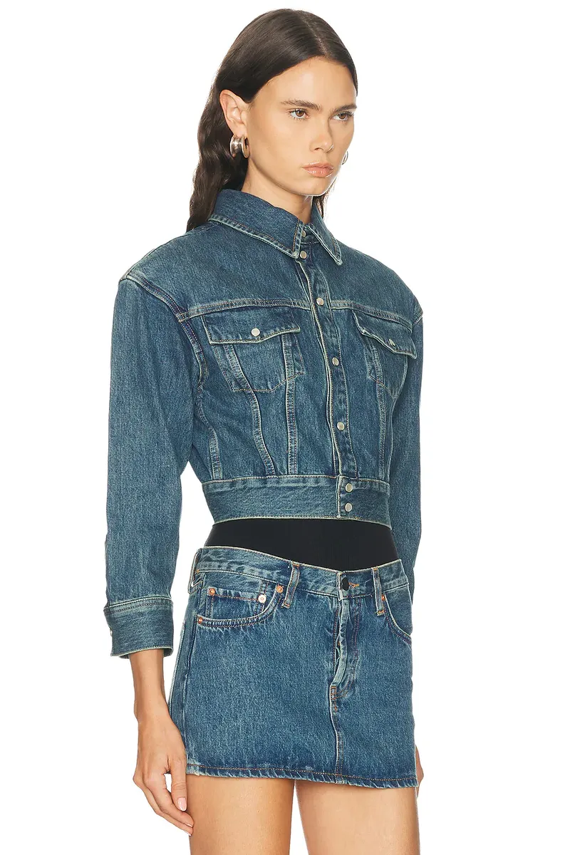 Wardrobe.NYC Denim Crop Jacket | Thumbnail 2 Wardrobe.NYC Denim Crop Jacket | Thumbnail 2