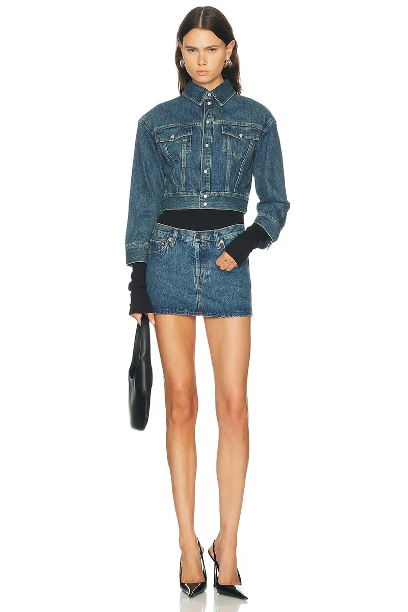 Wardrobe.NYC Denim Crop Jacket | Thumbnail 4 Wardrobe.NYC Denim Crop Jacket | Thumbnail 4