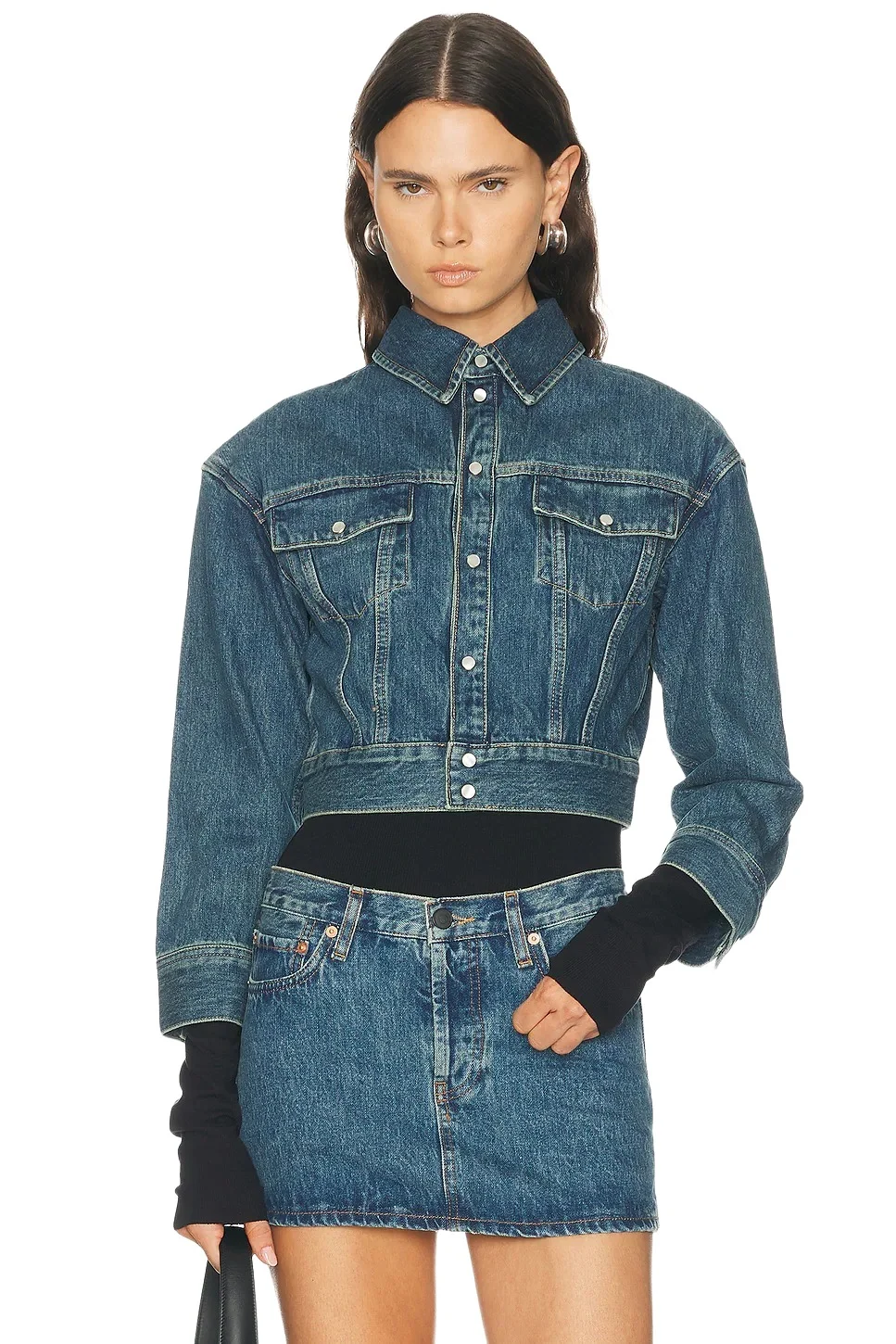 Wardrobe.NYC Denim Crop Jacket