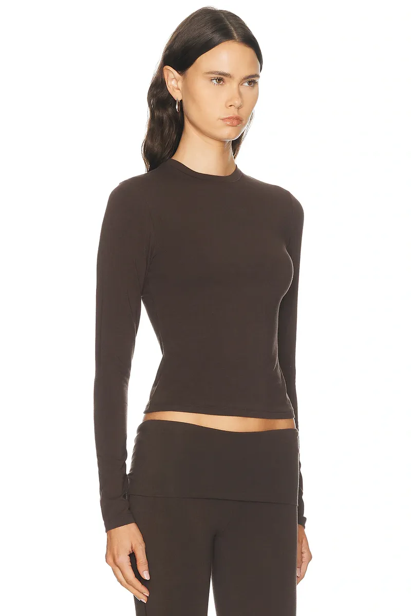 Skims Cotton Jersey Long Sleeve T-Shirt | Thumbnail 2 Skims Cotton Jersey Long Sleeve T-Shirt | Thumbnail 2