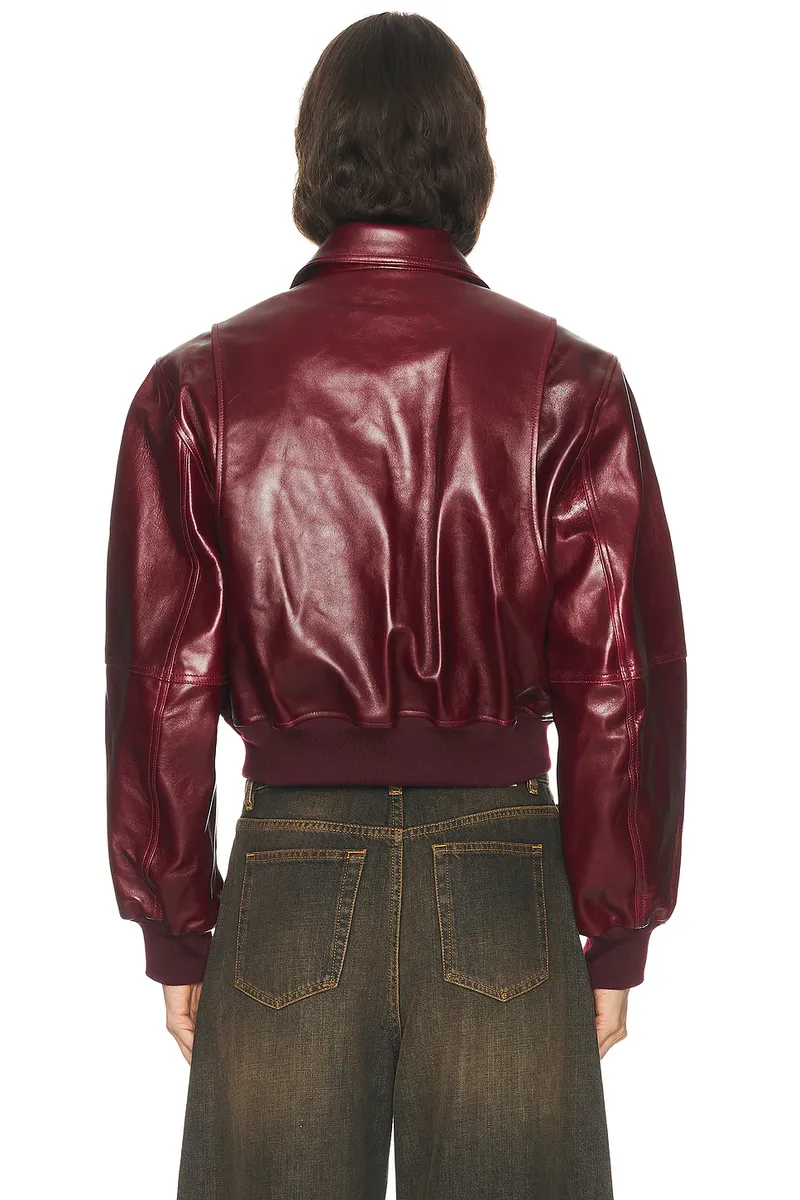 Willy Chavarria Cropped Leather Jacket | Thumbnail 4 Willy Chavarria Cropped Leather Jacket | Thumbnail 4