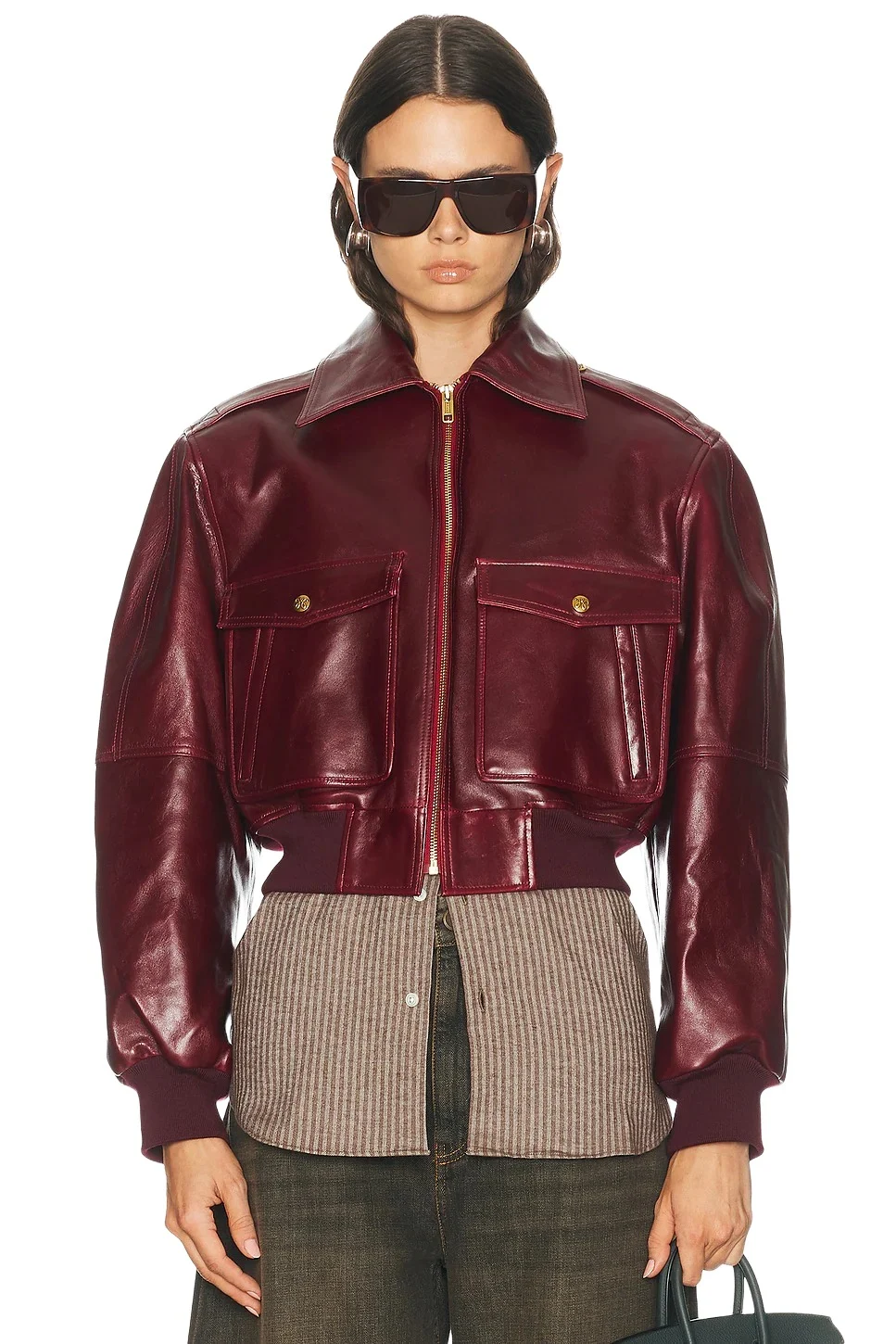Cropped Leather Jacket