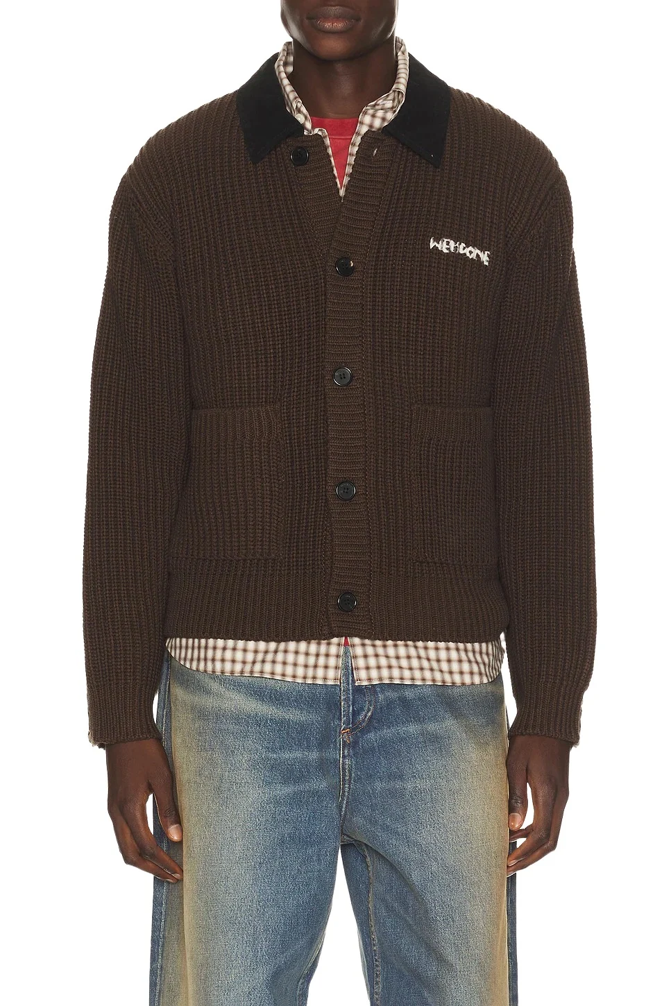 Contrast Collar Knit Cardigan Contrast Collar Knit Cardigan