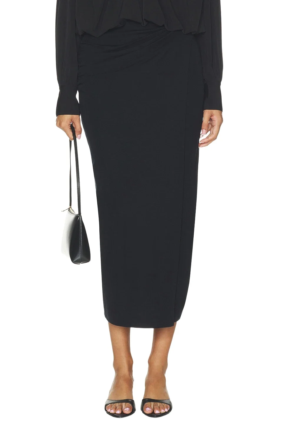 Vince Waist Draped Midi Skirt