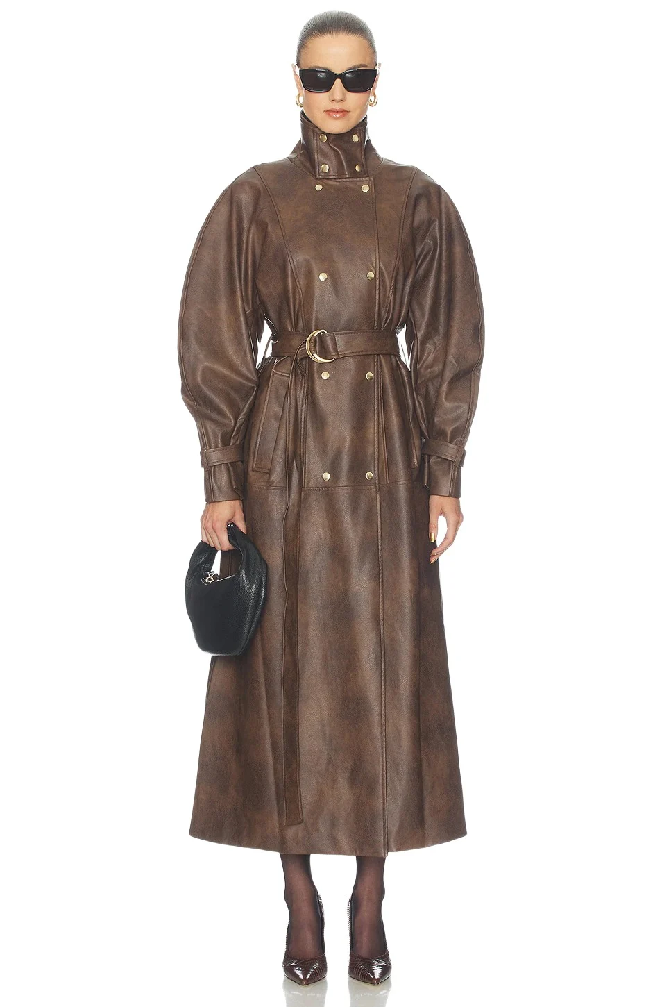 Milana Faux Leather Trench