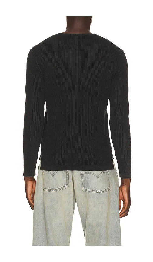 SCHOTT Stonewashed Henley Sweater | Thumbnail 2