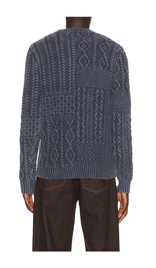 SCHOTT Stonewashed Patchwork Cotton Sweater | Thumbnail 2