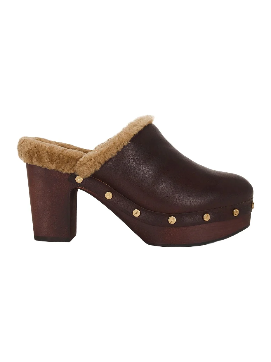Veronica Beard Larken Shearling Platform Clog