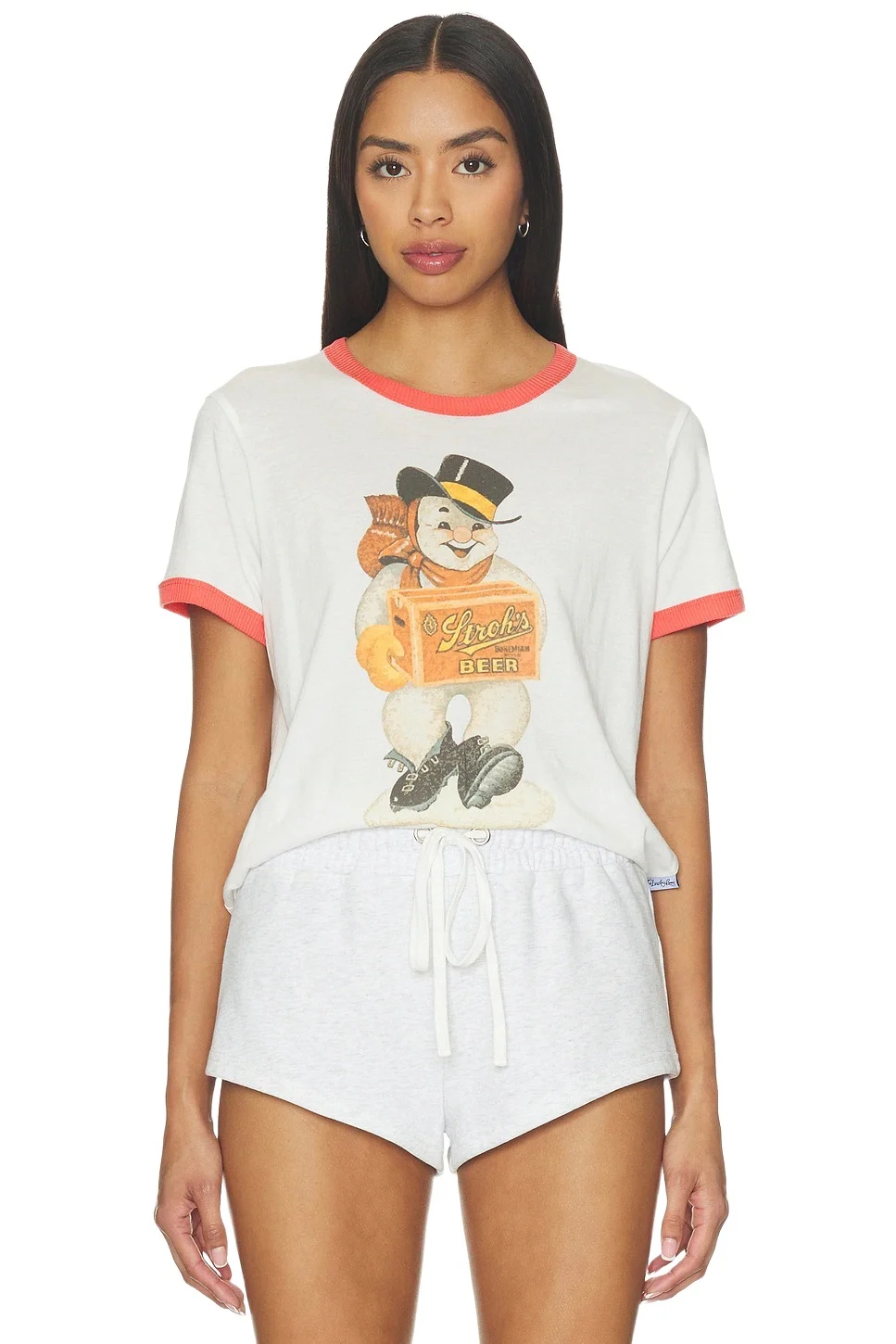 Stroh's Snowman Perfect Ringer Tee Stroh's Snowman Perfect Ringer Tee