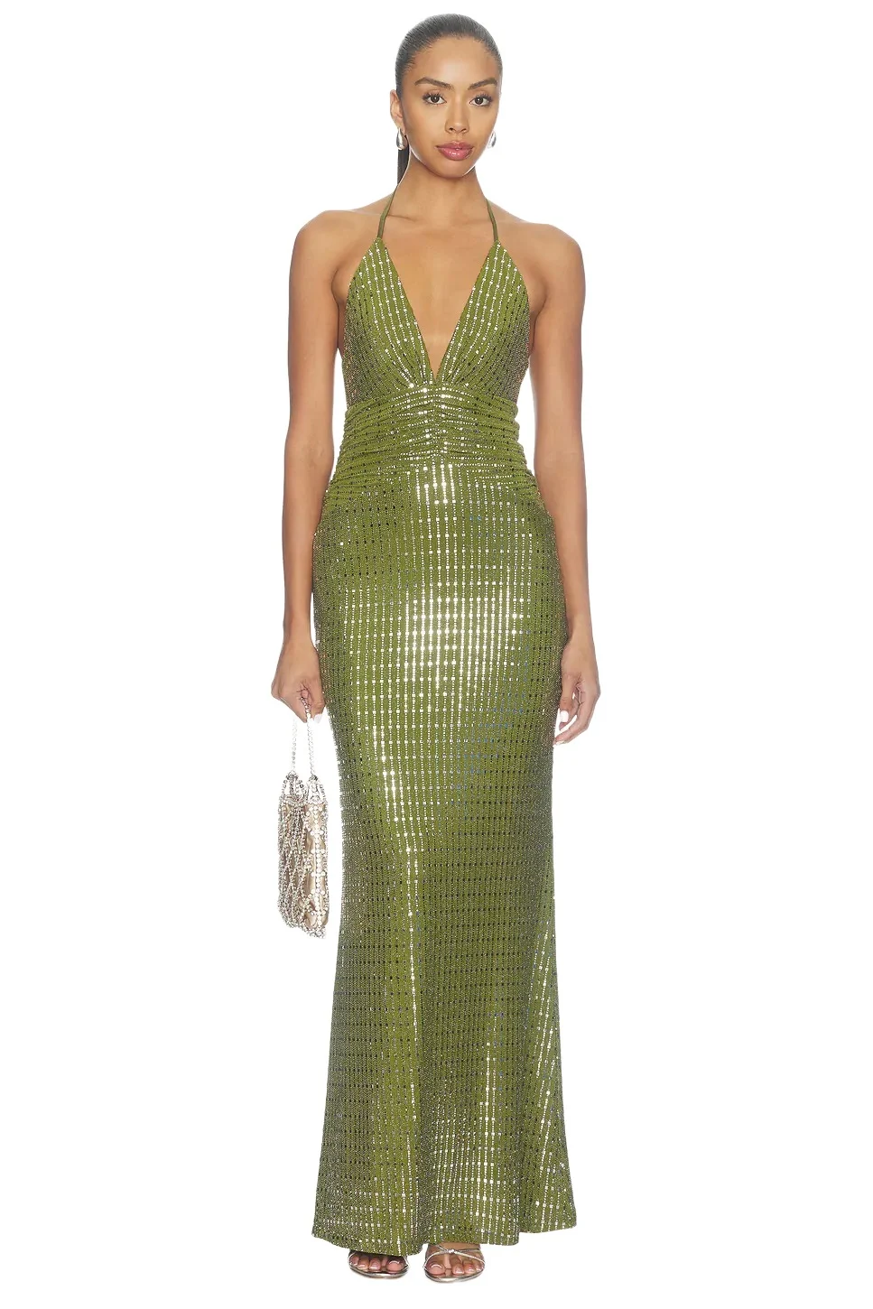 Runaway The Label Nara Deep V-Neck Maxi Dress