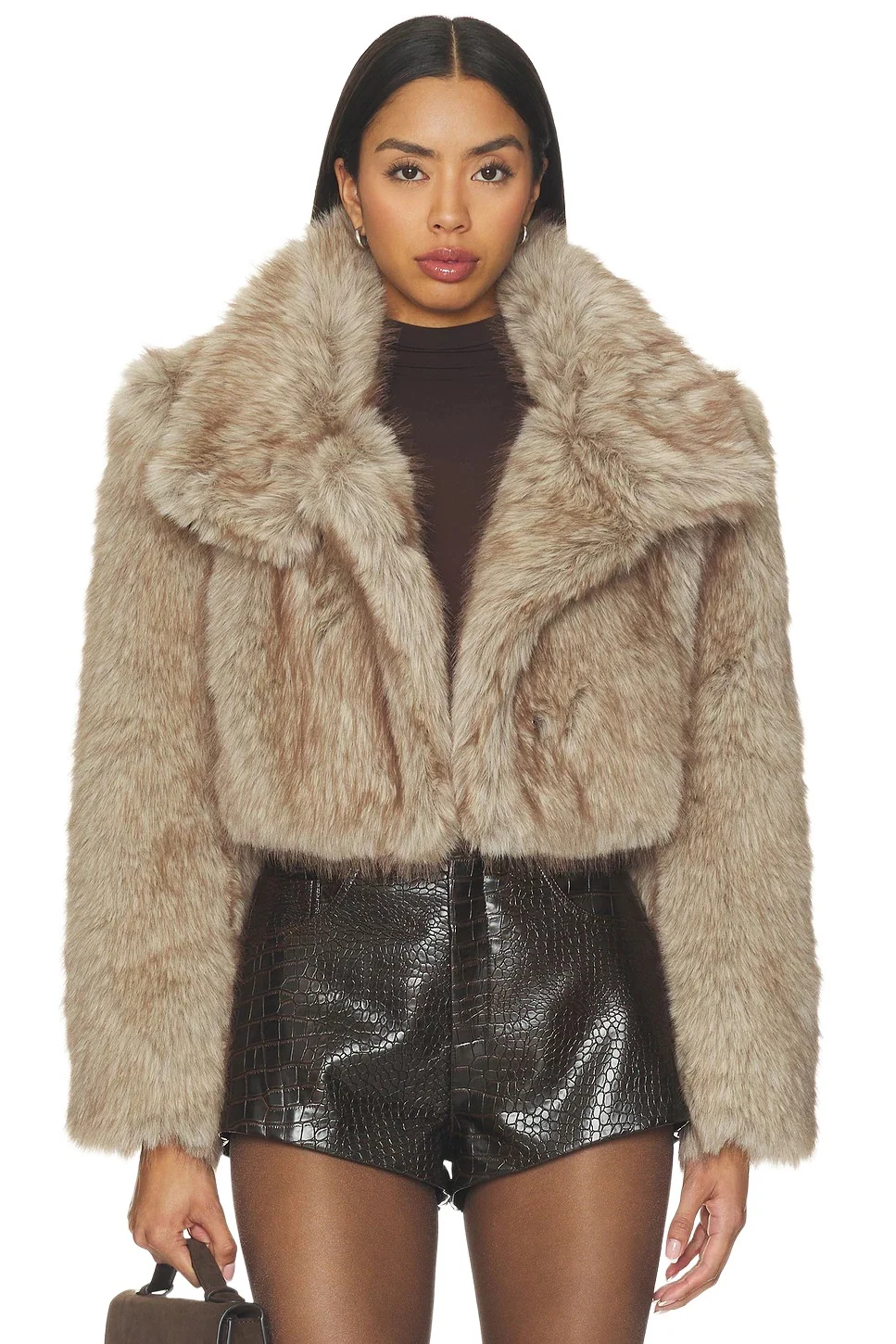 Cropped Faux Fur Jacket
