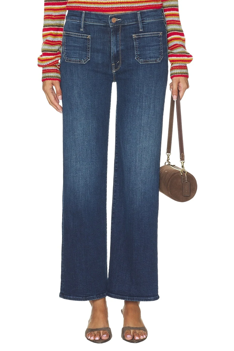 Lil Petite Patch Pocket Mid Rise Maven Sneak Jeans