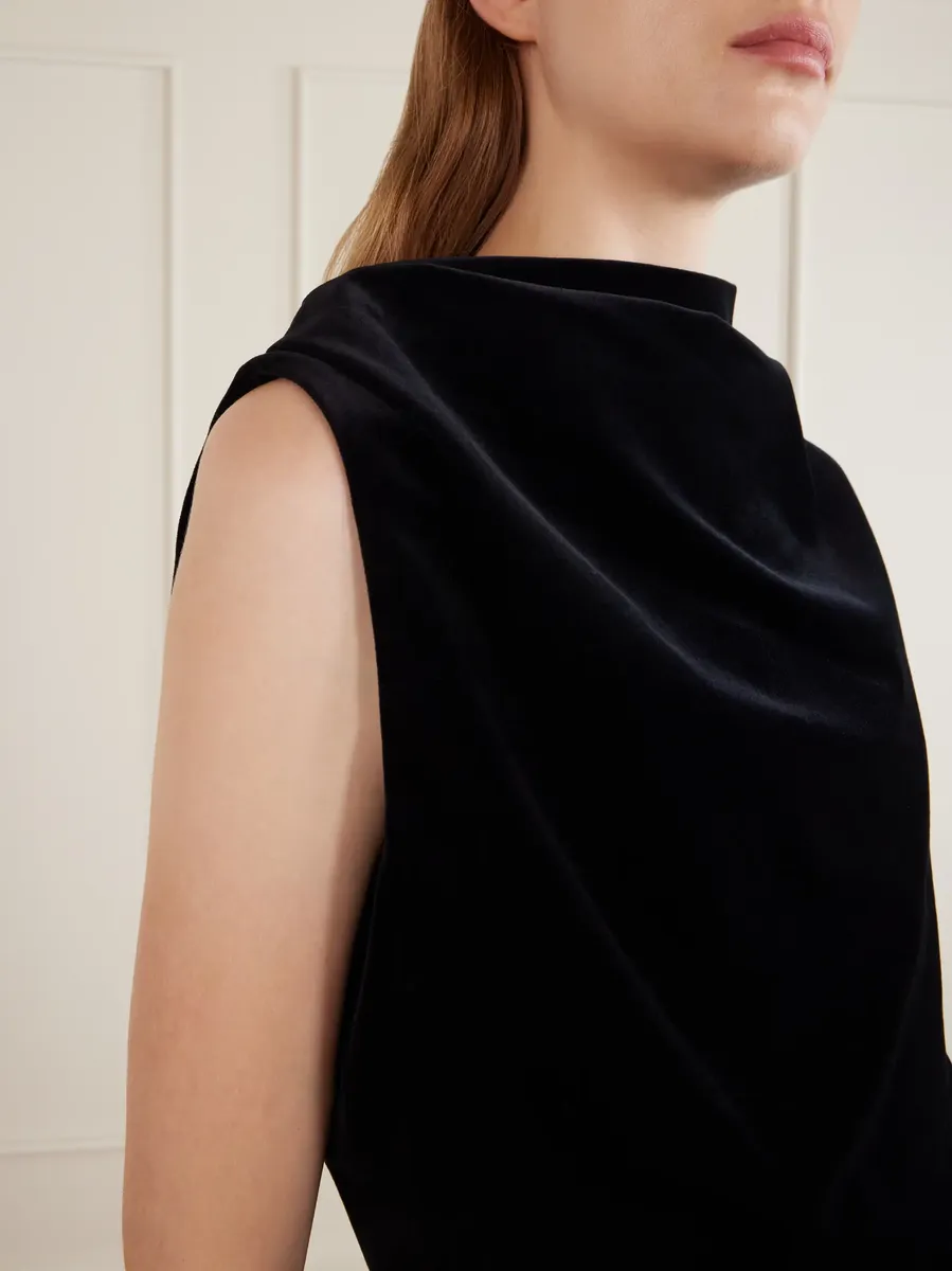 Khaite Astor draped cotton-blend velvet mini dress | Thumbnail 4 Khaite Astor draped cotton-blend velvet mini dress | Thumbnail 4