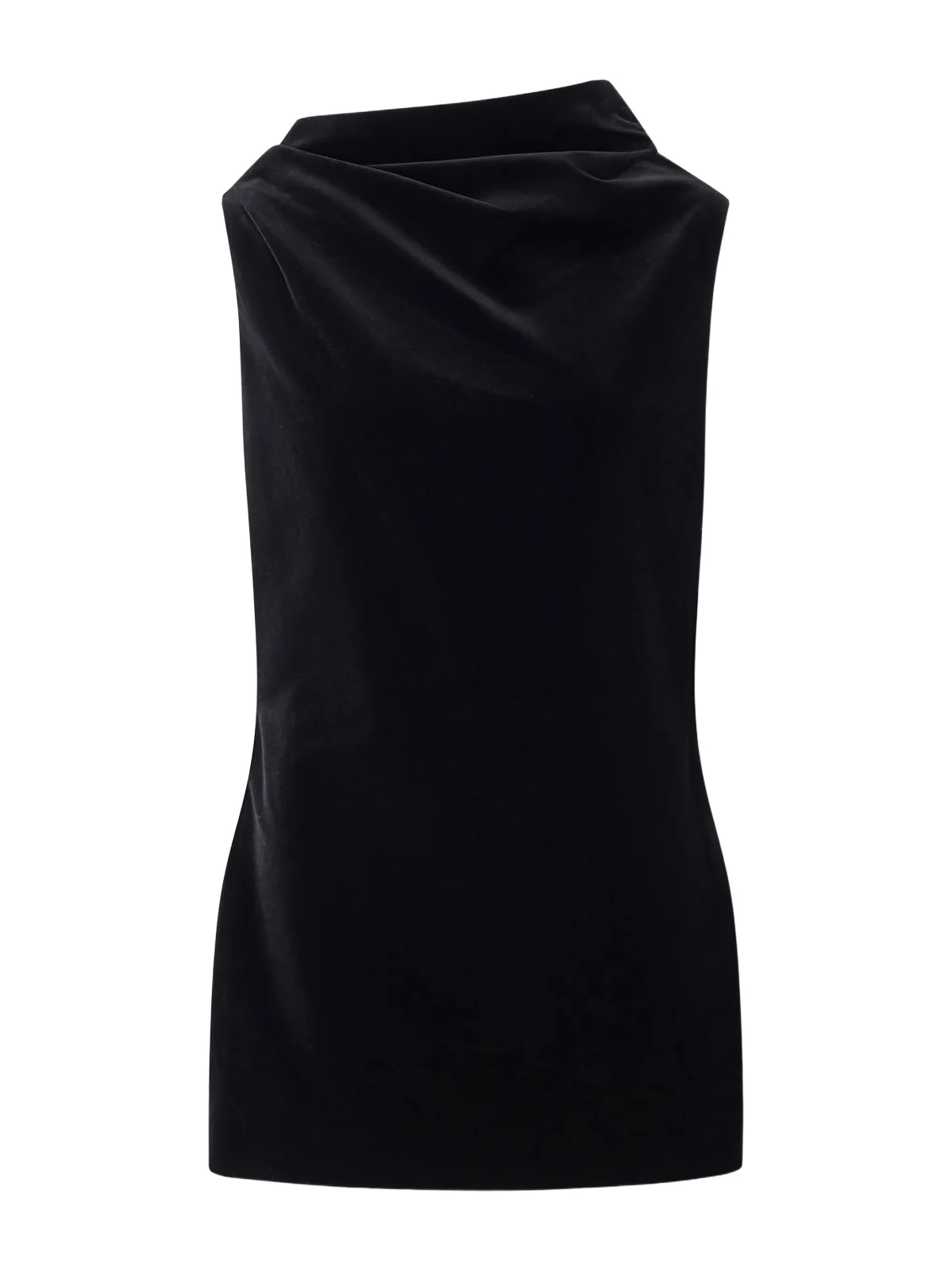 Khaite Astor draped cotton-blend velvet mini dress
