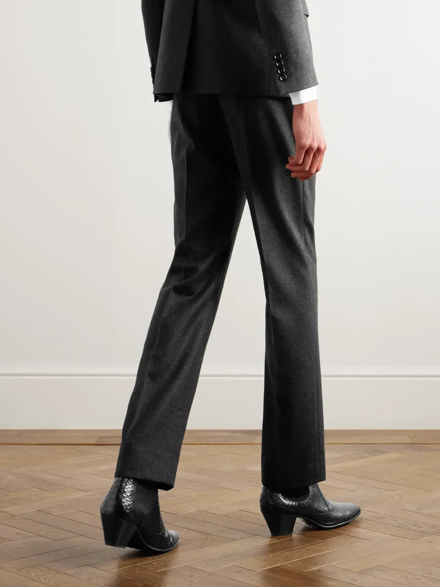 Celine Straight-Leg Pinstriped Brushed Wool-Twill Suit Trousers | Thumbnail 3