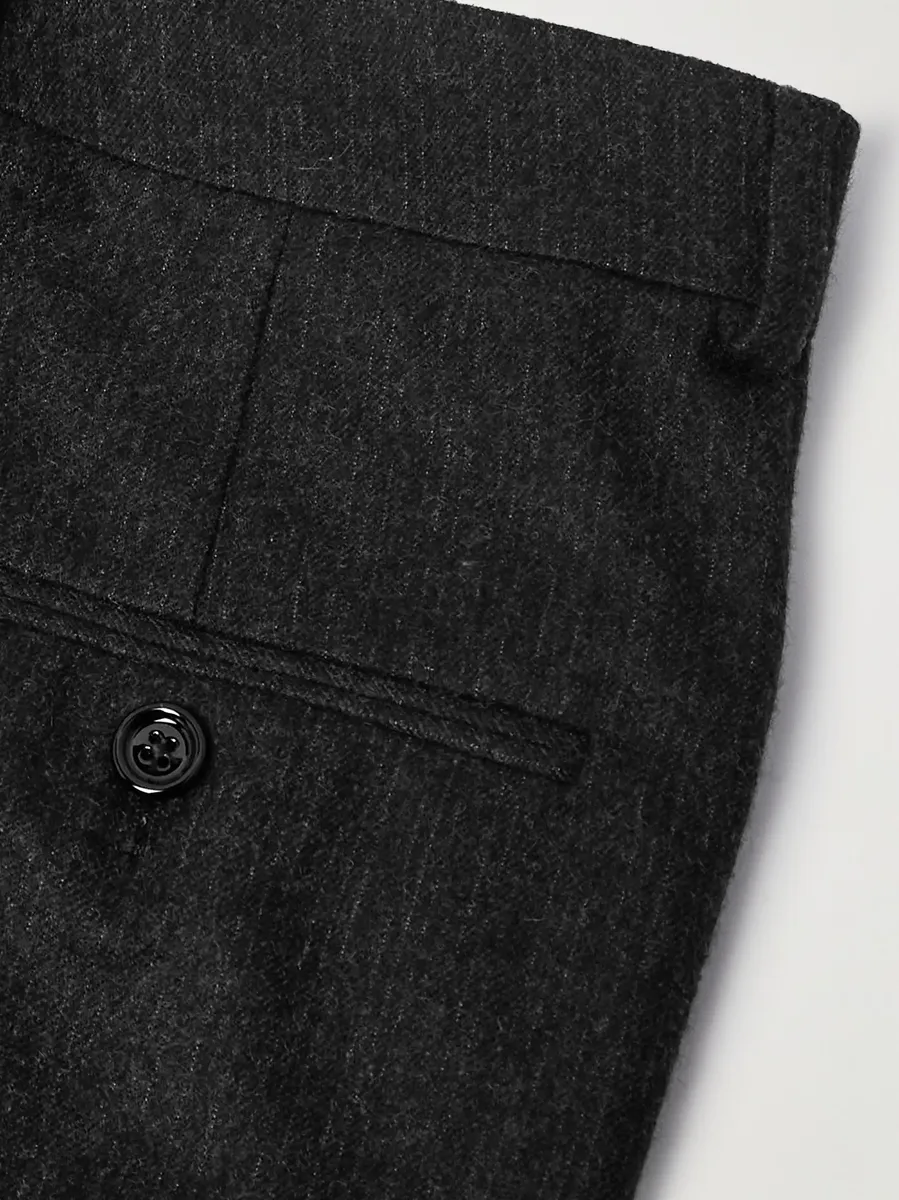Celine Straight-Leg Pinstriped Brushed Wool-Twill Suit Trousers | Thumbnail 4