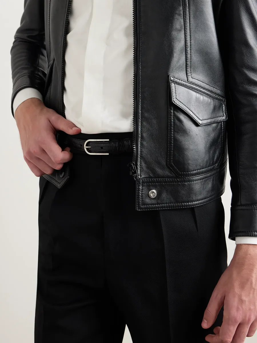 Celine 2cm Lizard-Effect Leather Belt | Thumbnail 3