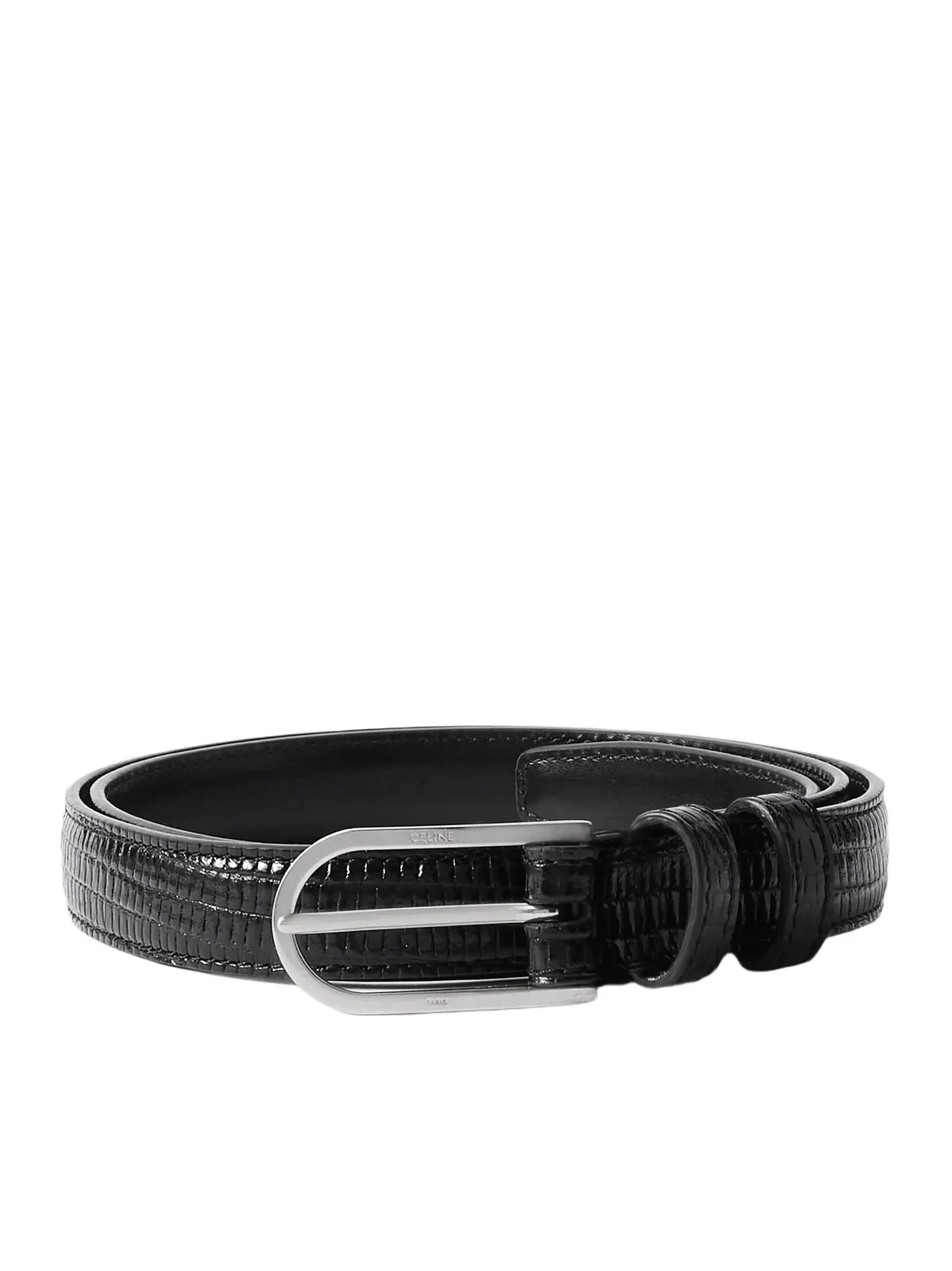 Celine 2cm Lizard-Effect Leather Belt