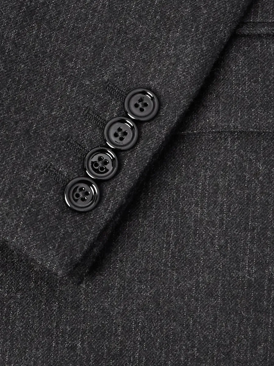 Celine Slim-Fit Double-Breasted Pinstriped Brushed Wool-Twill Suit Jacket | Thumbnail 4