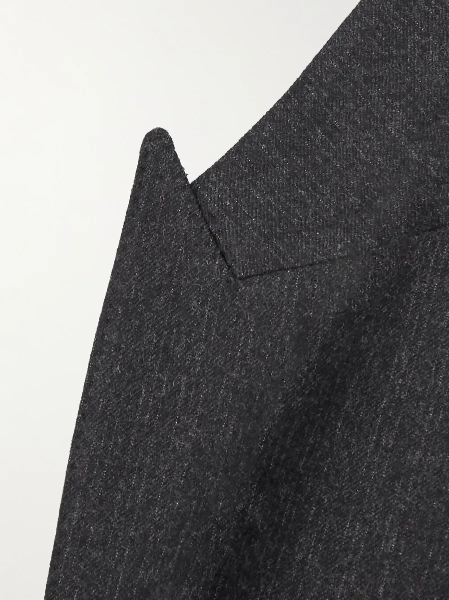 Celine Slim-Fit Double-Breasted Pinstriped Brushed Wool-Twill Suit Jacket | Thumbnail 5
