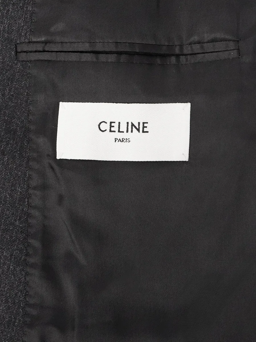 Celine Slim-Fit Double-Breasted Pinstriped Brushed Wool-Twill Suit Jacket | Thumbnail 6
