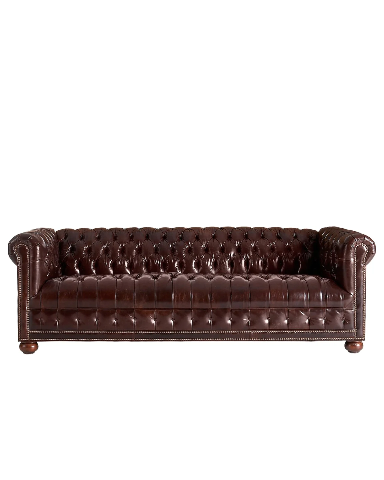 Old Hickory Tannery Royal Leather Chesterfield Sofa 93"