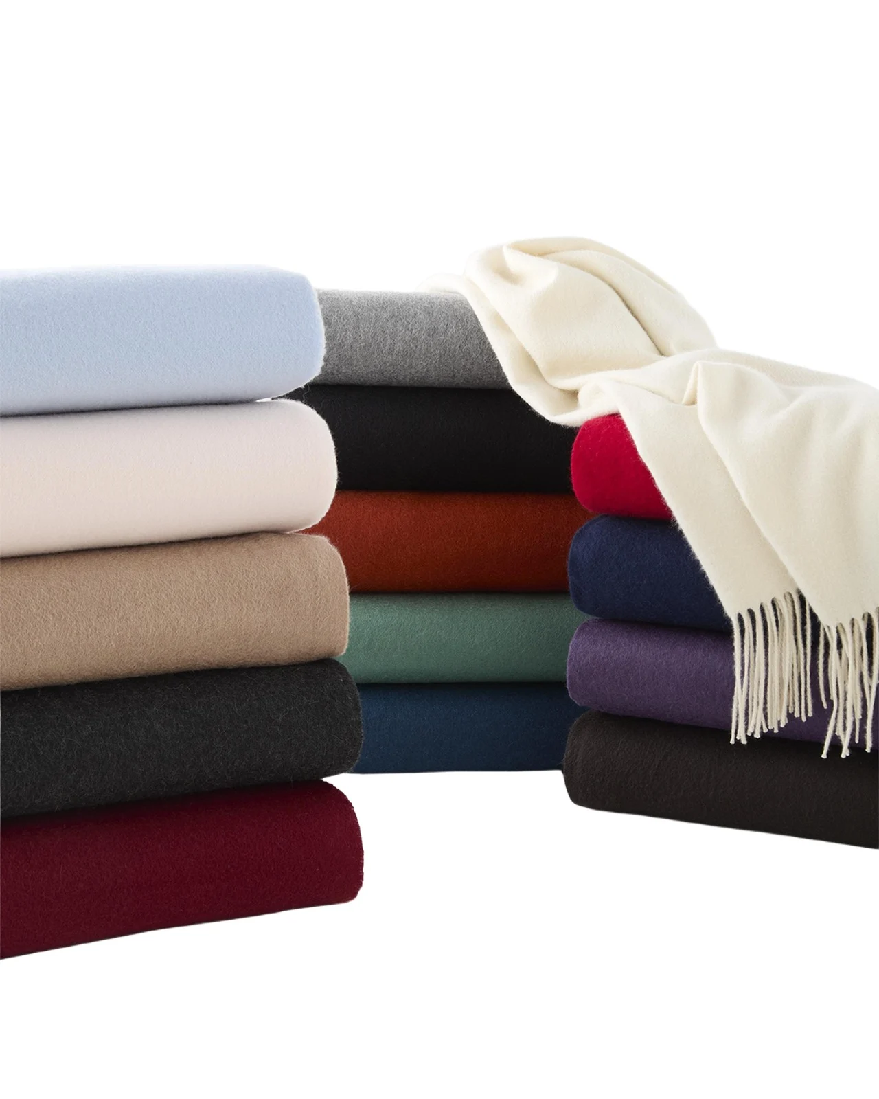 Sofia Cashmere Fringed Cashmere Throw