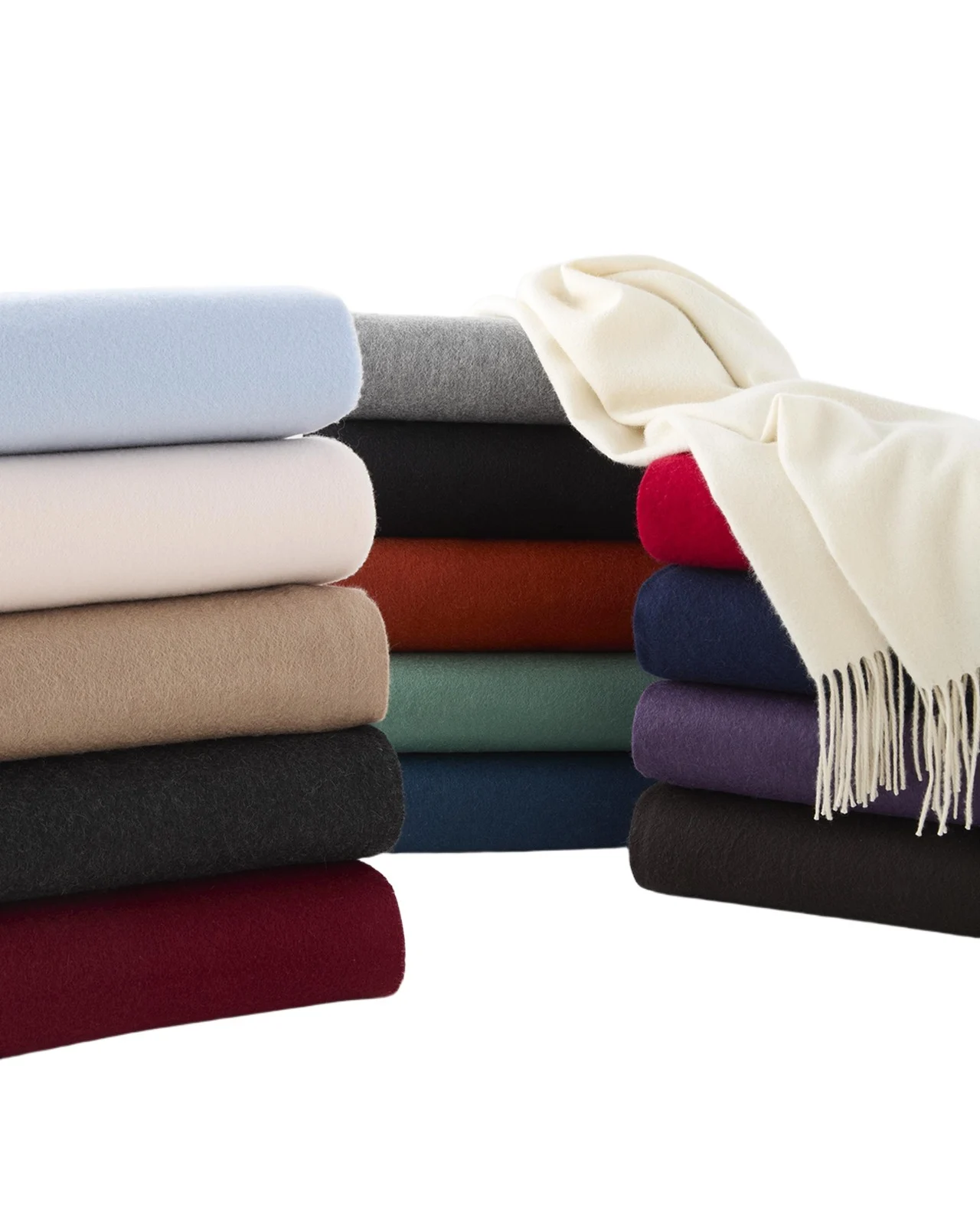 Sofia Cashmere Fringed Cashmere Throw