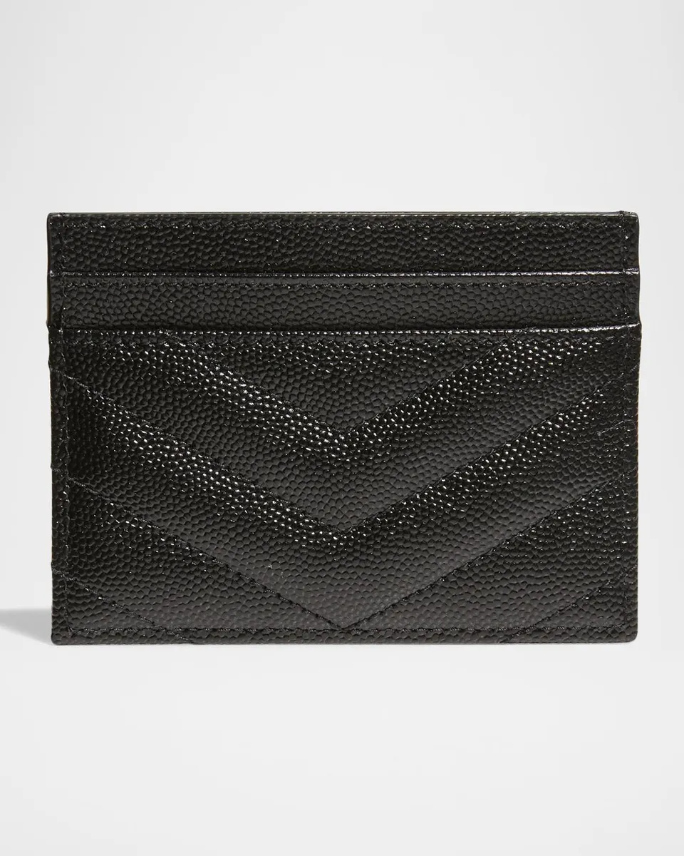 Saint Laurent Cassandre YSL Monogram Card Case in Grained Leather | Thumbnail 3 Saint Laurent Cassandre YSL Monogram Card Case in Grained Leather | Thumbnail 3