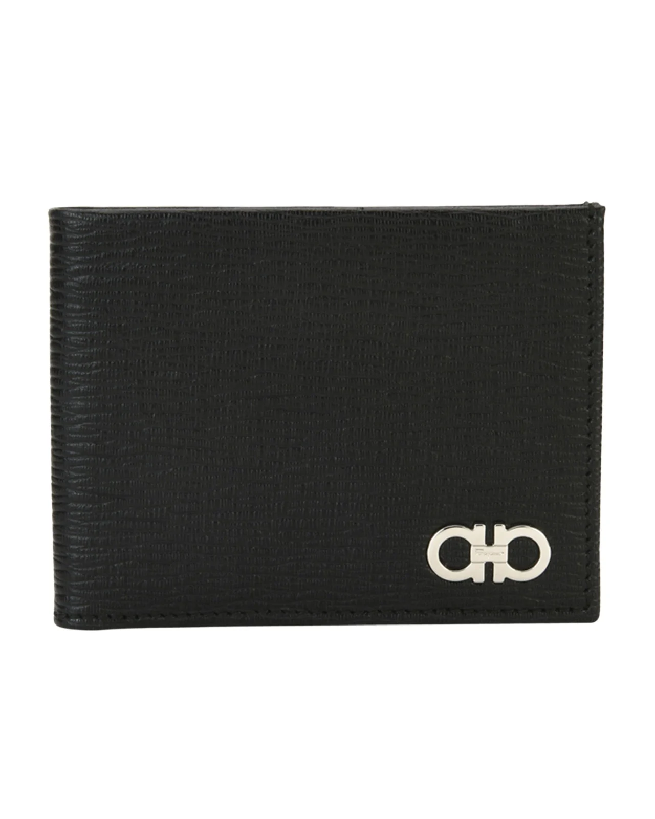 Men's Revival Gancini Bi-Fold Leather Wallet, Black/Red
