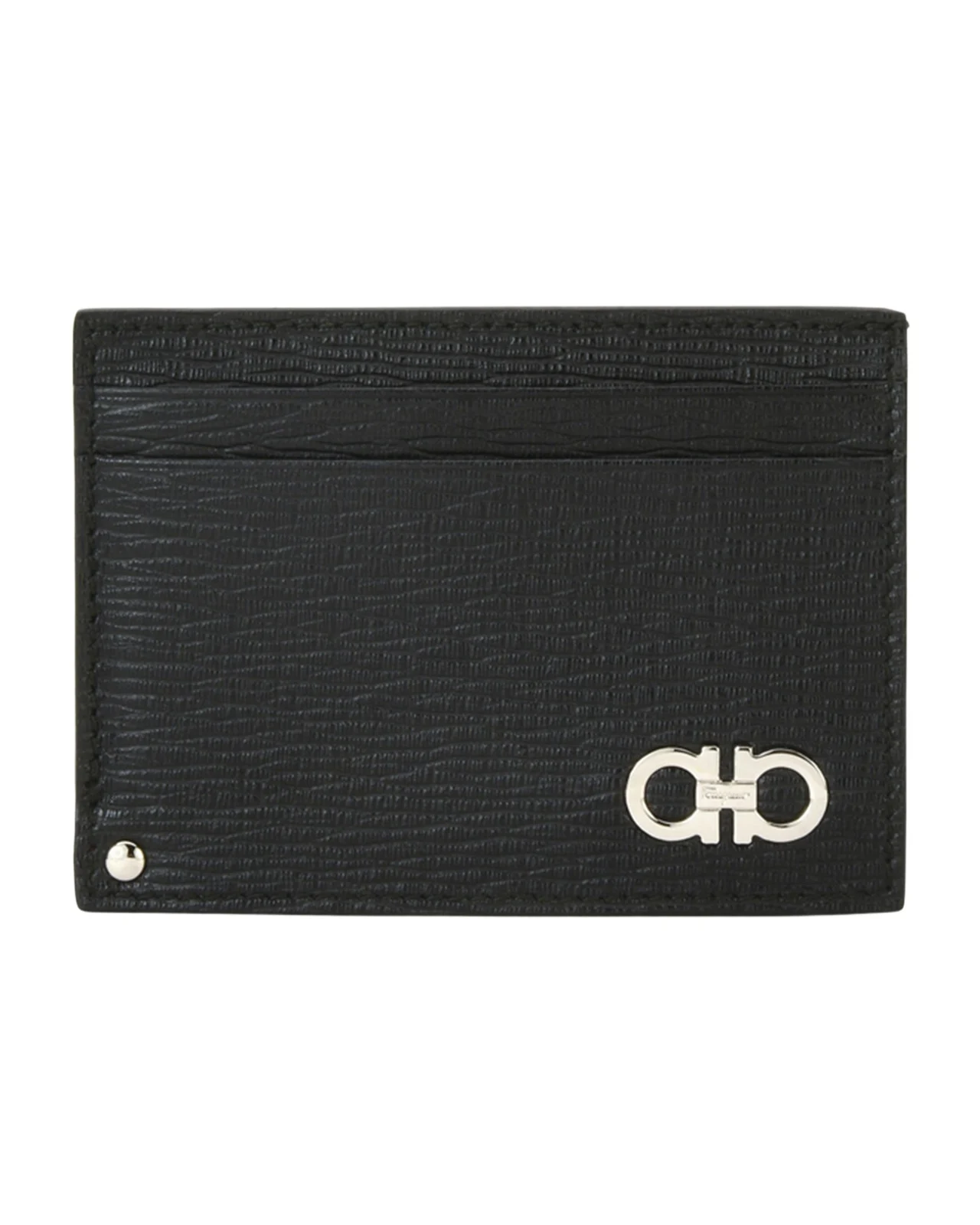 Men's Revival Gancini Leather Card Case with Flip-Out ID Window, Black/Red Men's Revival Gancini Leather Card Case with Flip-Out ID Window, Black/Red
