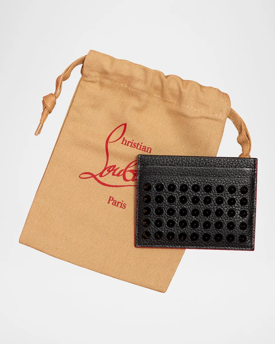 Christian Louboutin Men's Kios Spiked Leather Card Case | Thumbnail 5 Christian Louboutin Men's Kios Spiked Leather Card Case | Thumbnail 5