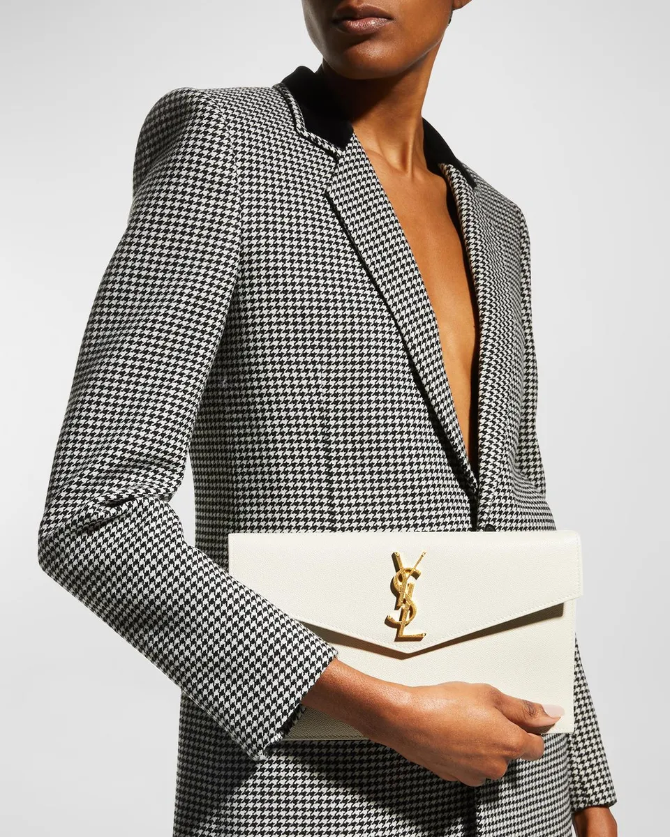Saint Laurent Uptown YSL Pouch in Grained Leather | Thumbnail 2
