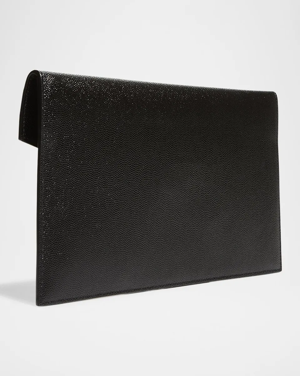 Saint Laurent Uptown YSL Pouch in Grained Leather | Thumbnail 4 Saint Laurent Uptown YSL Pouch in Grained Leather | Thumbnail 4