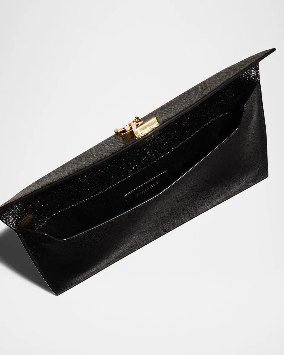 Saint Laurent Uptown YSL Pouch in Grained Leather | Thumbnail 5 Saint Laurent Uptown YSL Pouch in Grained Leather | Thumbnail 5