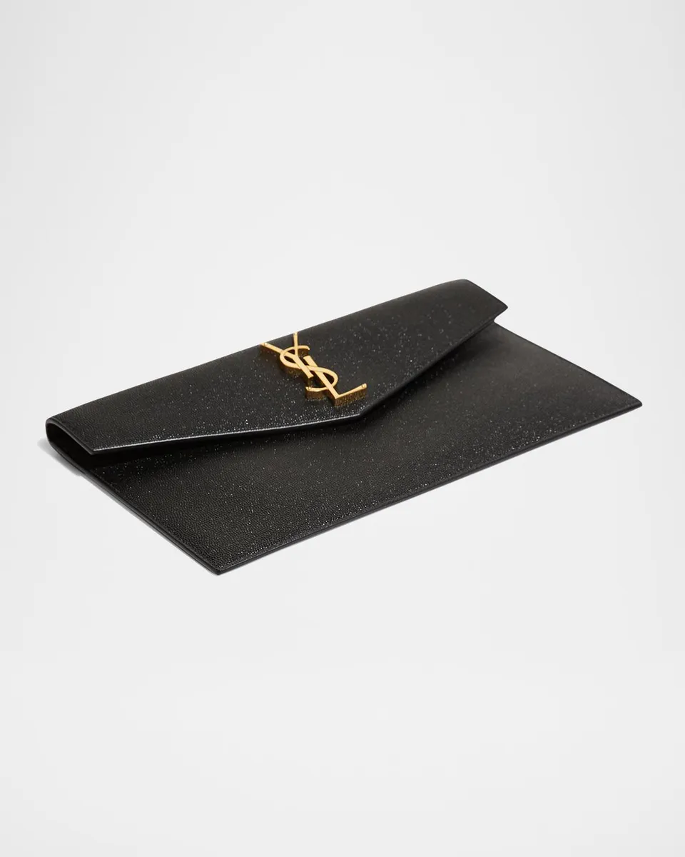 Saint Laurent Uptown YSL Pouch in Grained Leather | Thumbnail 7 Saint Laurent Uptown YSL Pouch in Grained Leather | Thumbnail 7