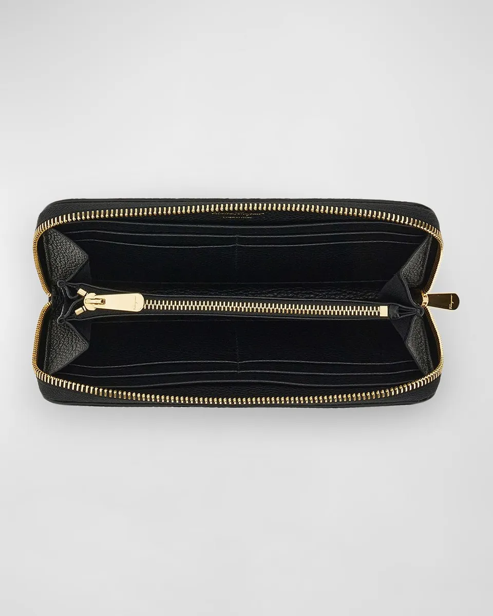 Ferragamo Gancini Zip Leather Continental Wallet | Thumbnail 2 Ferragamo Gancini Zip Leather Continental Wallet | Thumbnail 2