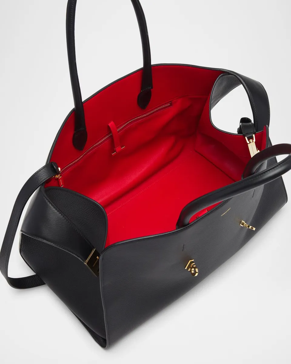 Ferragamo Small Hug Leather Top-Handle Bag | Thumbnail 3 Ferragamo Small Hug Leather Top-Handle Bag | Thumbnail 3
