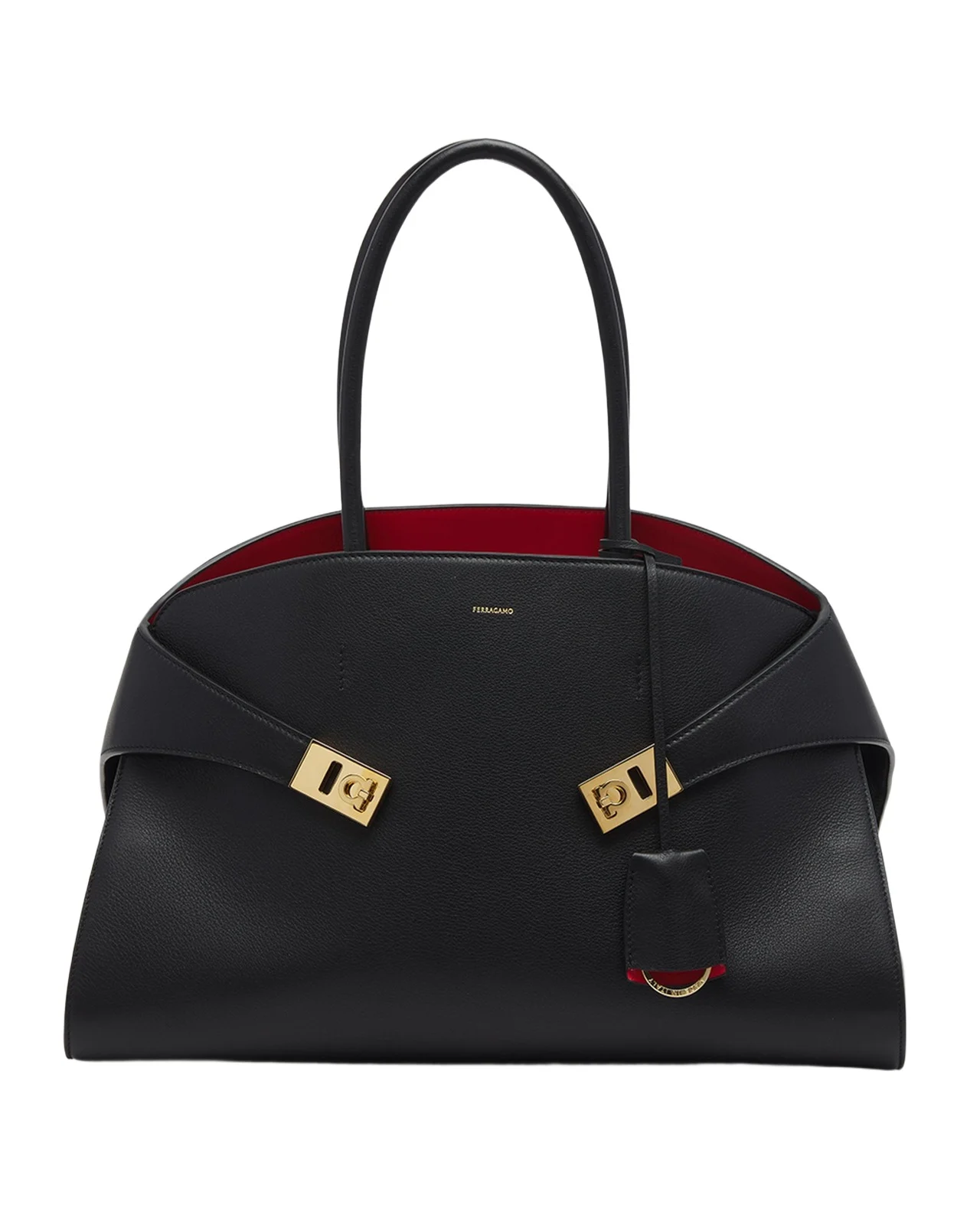 Small Hug Leather Top-Handle Bag