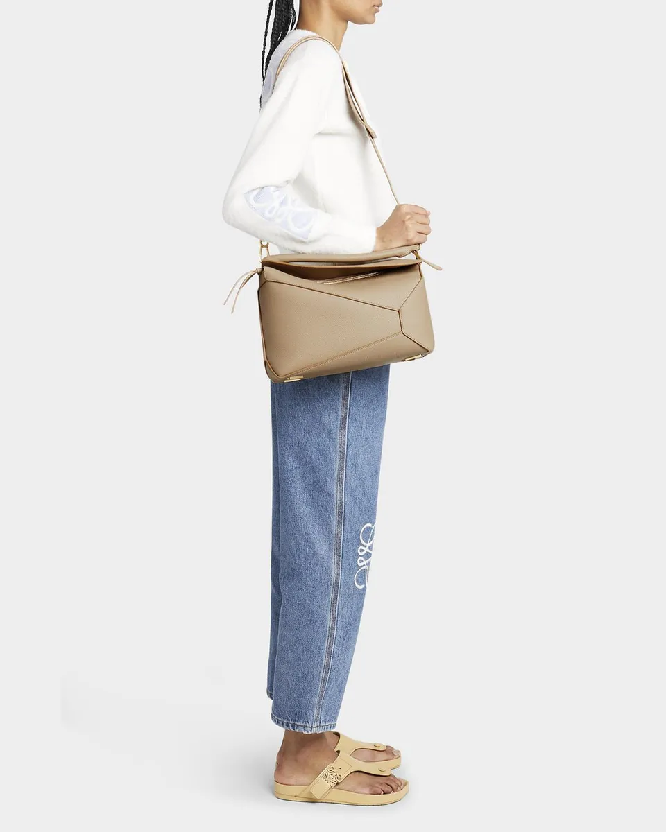 Loewe Puzzle Edge Medium Top-Handle Bag in Soft Grained Leather | Thumbnail 2