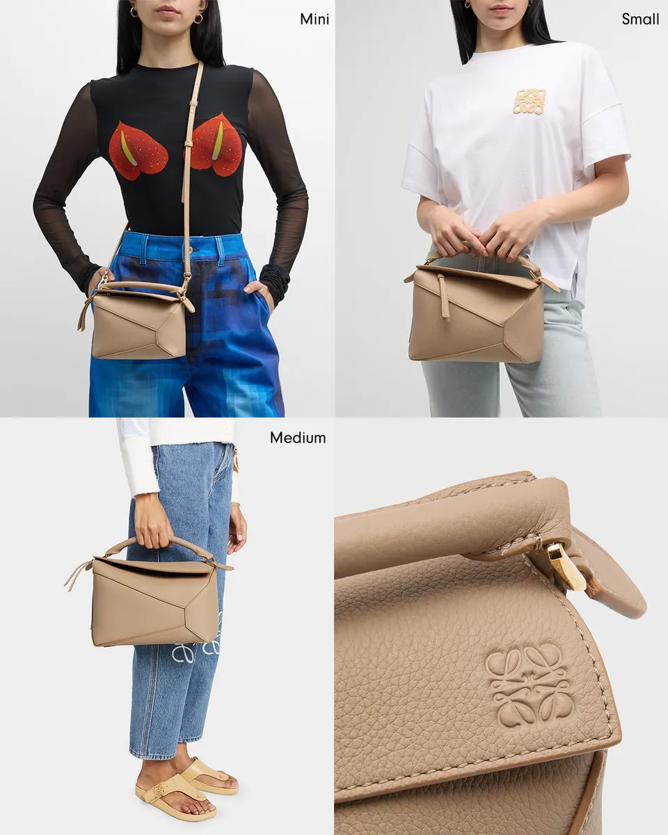 Loewe Puzzle Edge Medium Top-Handle Bag in Soft Grained Leather | Thumbnail 7