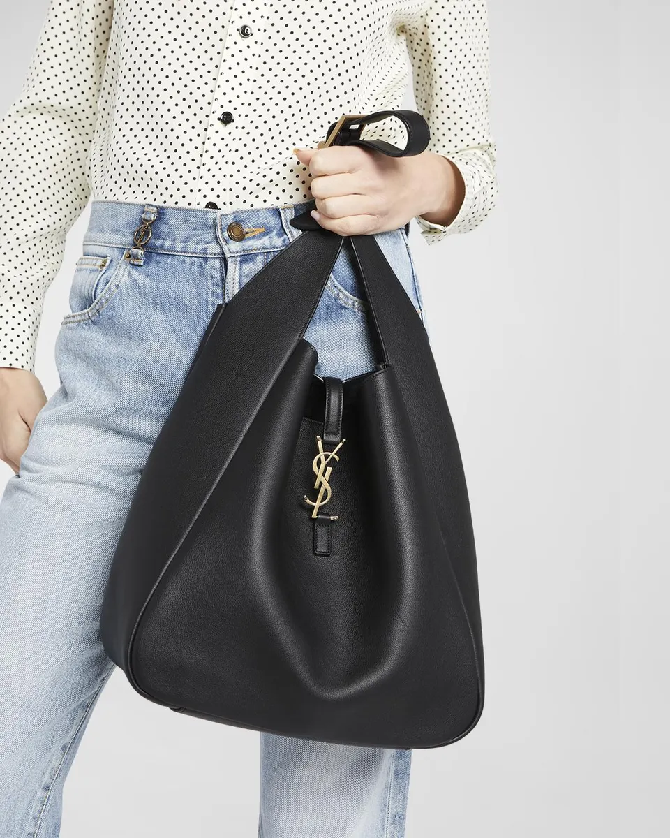 Saint Laurent Le 5 A 7 Large Shoulder Bucket Bag in Smooth Leather | Thumbnail 4