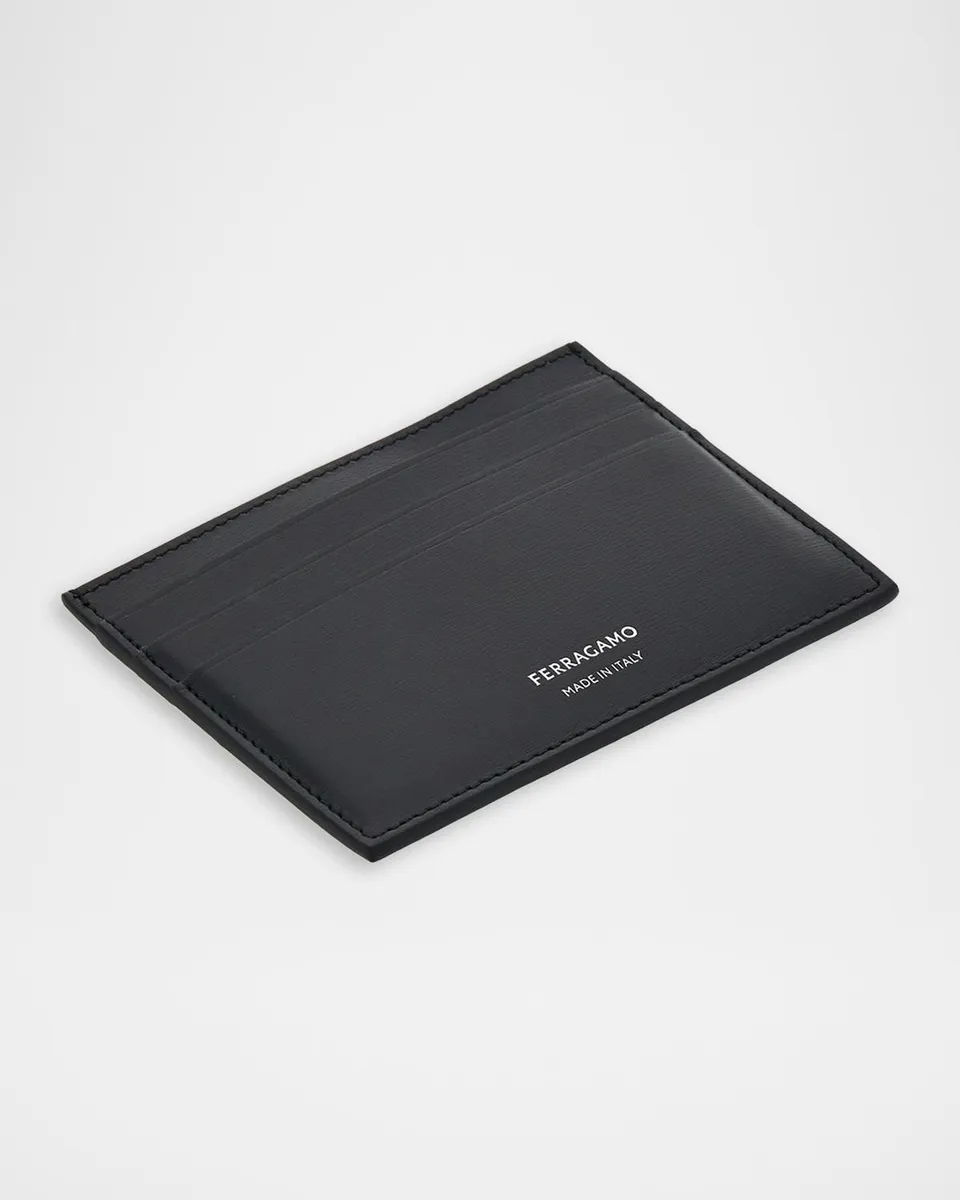 Ferragamo Men's Slim Leather Card Holder | Thumbnail 2