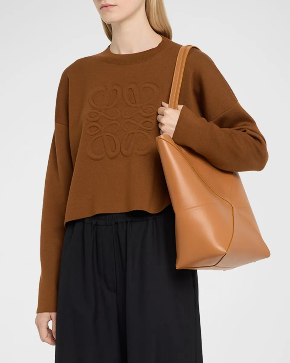 Loewe Puzzle Fold Medium Tote Bag in Shiny Leather | Thumbnail 2 Loewe Puzzle Fold Medium Tote Bag in Shiny Leather | Thumbnail 2